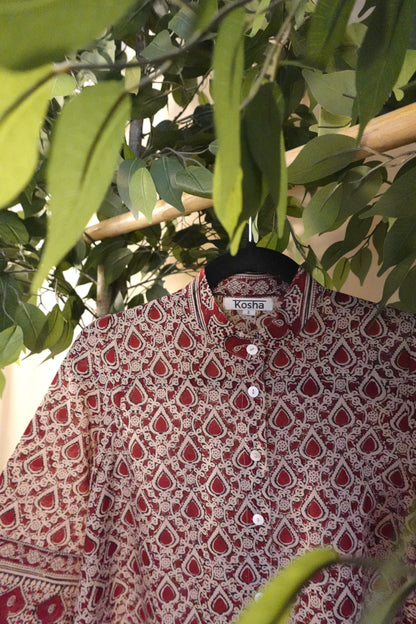 Crimson Sand Mandarin Collar Shirt