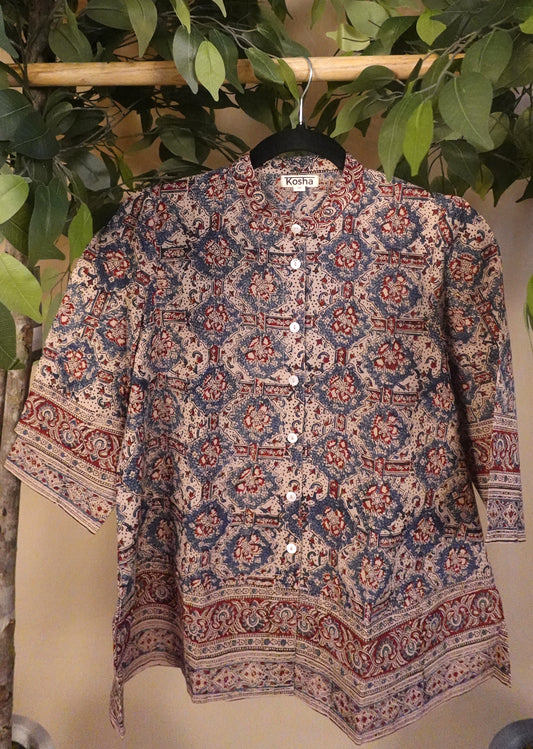 Royal Rose Mandarin Collar Shirt